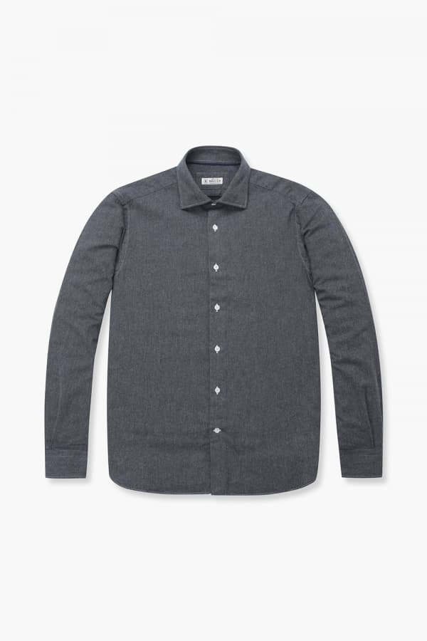 코튼 베이직 플란넬 305 다크그레이 셔츠