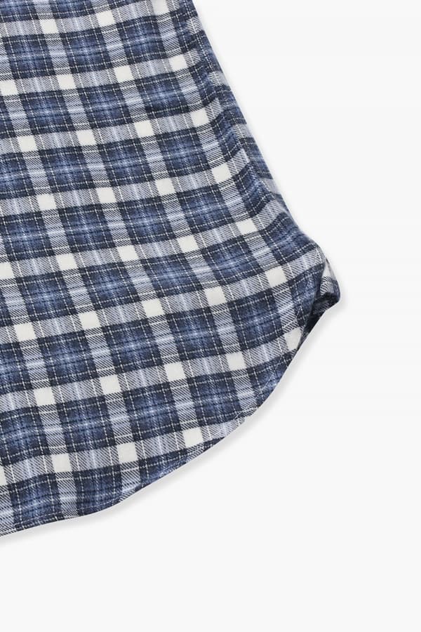 코튼 타탄 체크 플란넬 309 네이비 셔츠