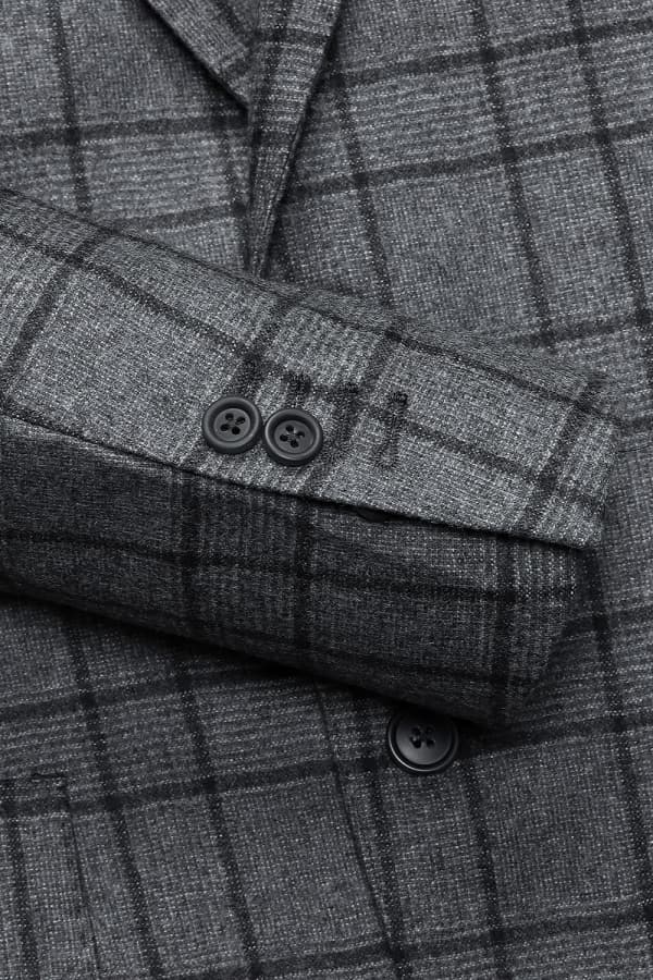 울 캐시미어 깅엄 체크 테일러드 자켓 3F99201308761