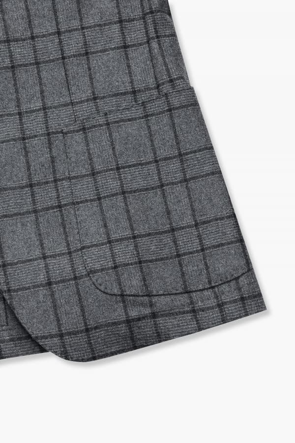 울 캐시미어 깅엄 체크 테일러드 자켓 3F99201308761