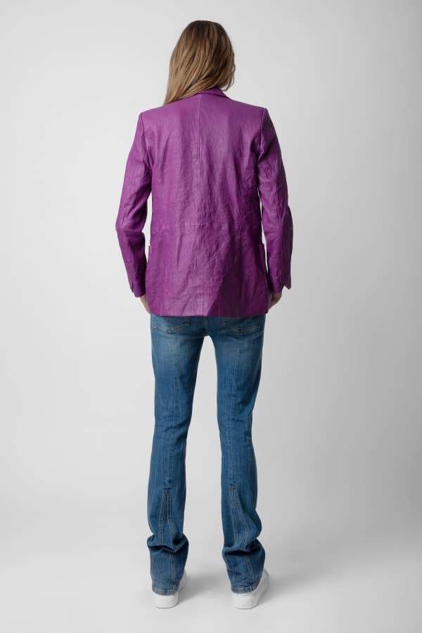 Visko Crinkled Leather Blazer