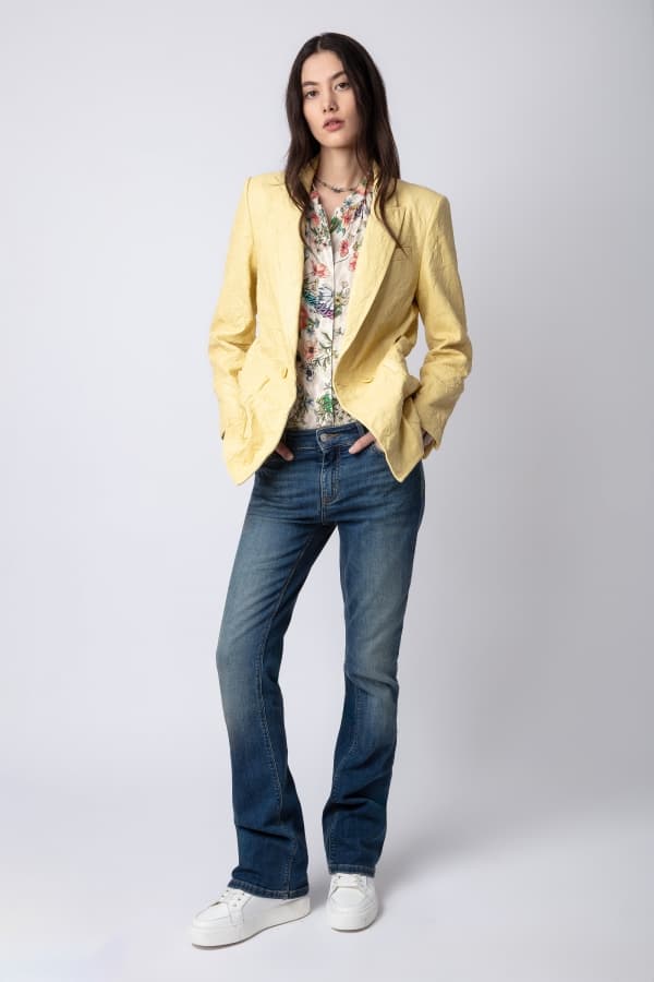 Visko Crinkled Leather Blazer