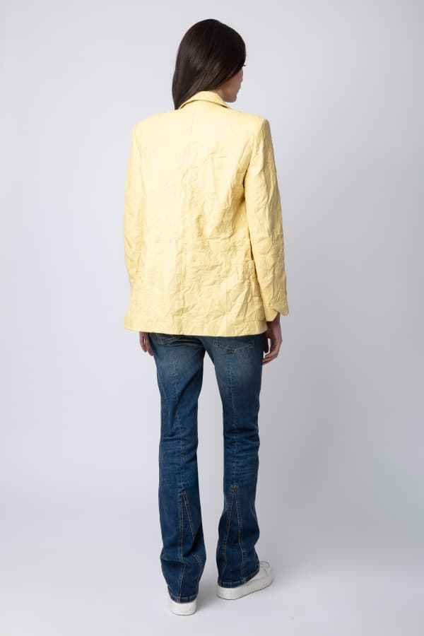 Visko Crinkled Leather Blazer
