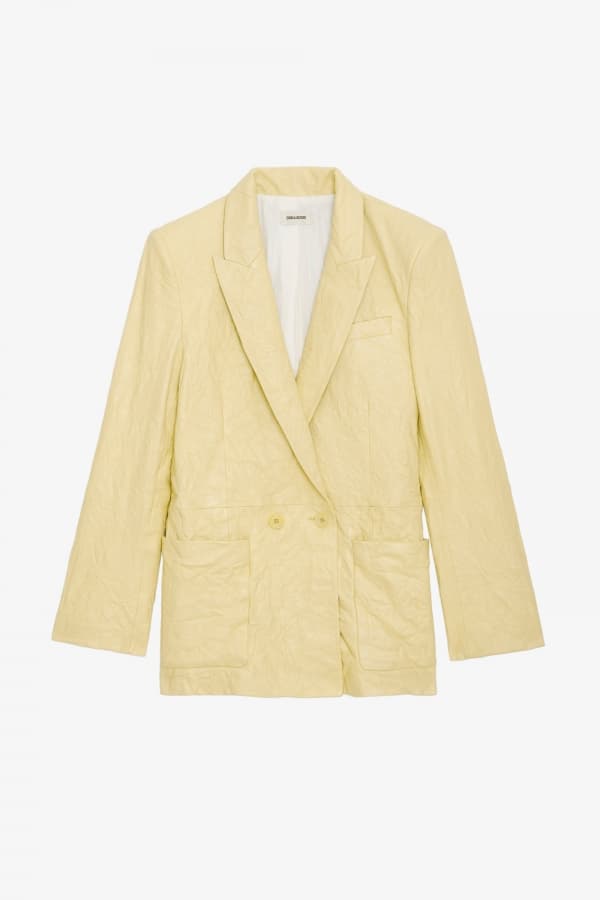 Visko Crinkled Leather Blazer
